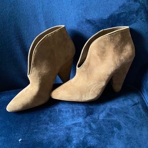 Tan suede Vince Camuto booties